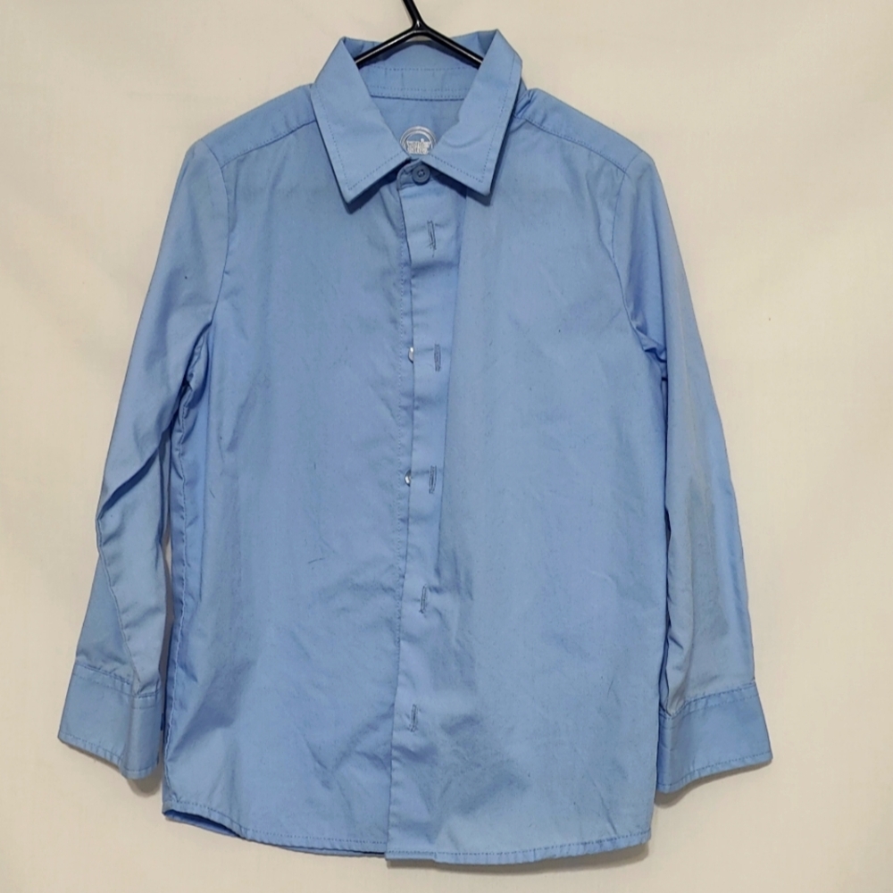 Wonder Nation Boy's Button Down Shirt - Light Blue - Size 5